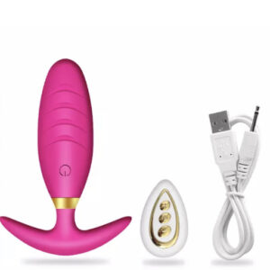 Plug Anal Vibrador De Silicona Con Control 10 Velocidades