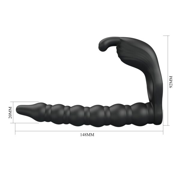 Anillo Vibrador Doble Penetración con Estimulación de Clítoris - Imagen 3
