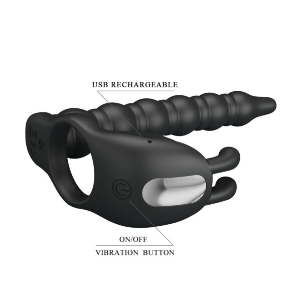 Anillo Vibrador Doble Penetración con Estimulación de Clítoris - Imagen 10
